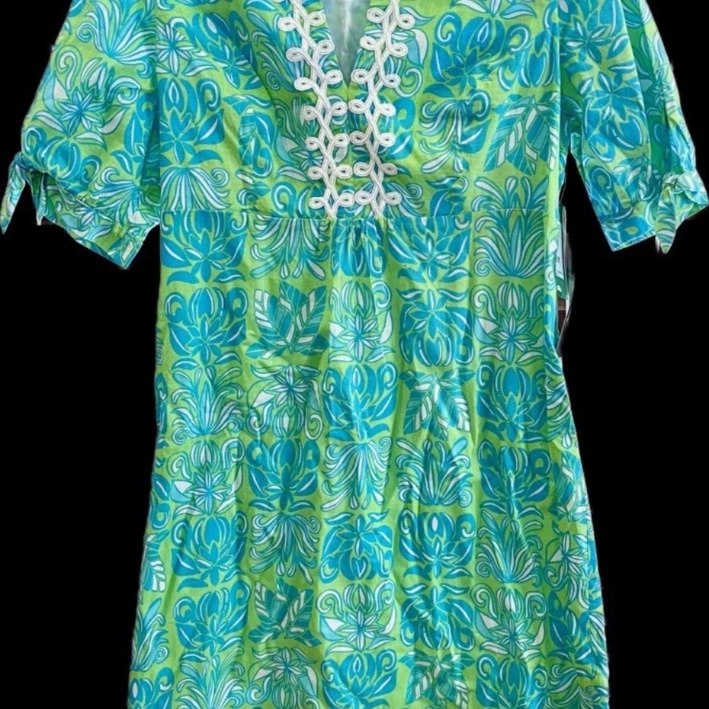 Lilly Pulitzer Blue and Green Swirl Dress